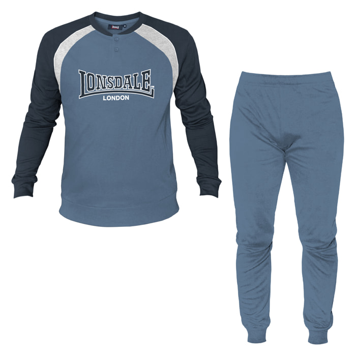 Pigiama Uomo LONSDALE Caldo Cotone Interlock Manica Lunga