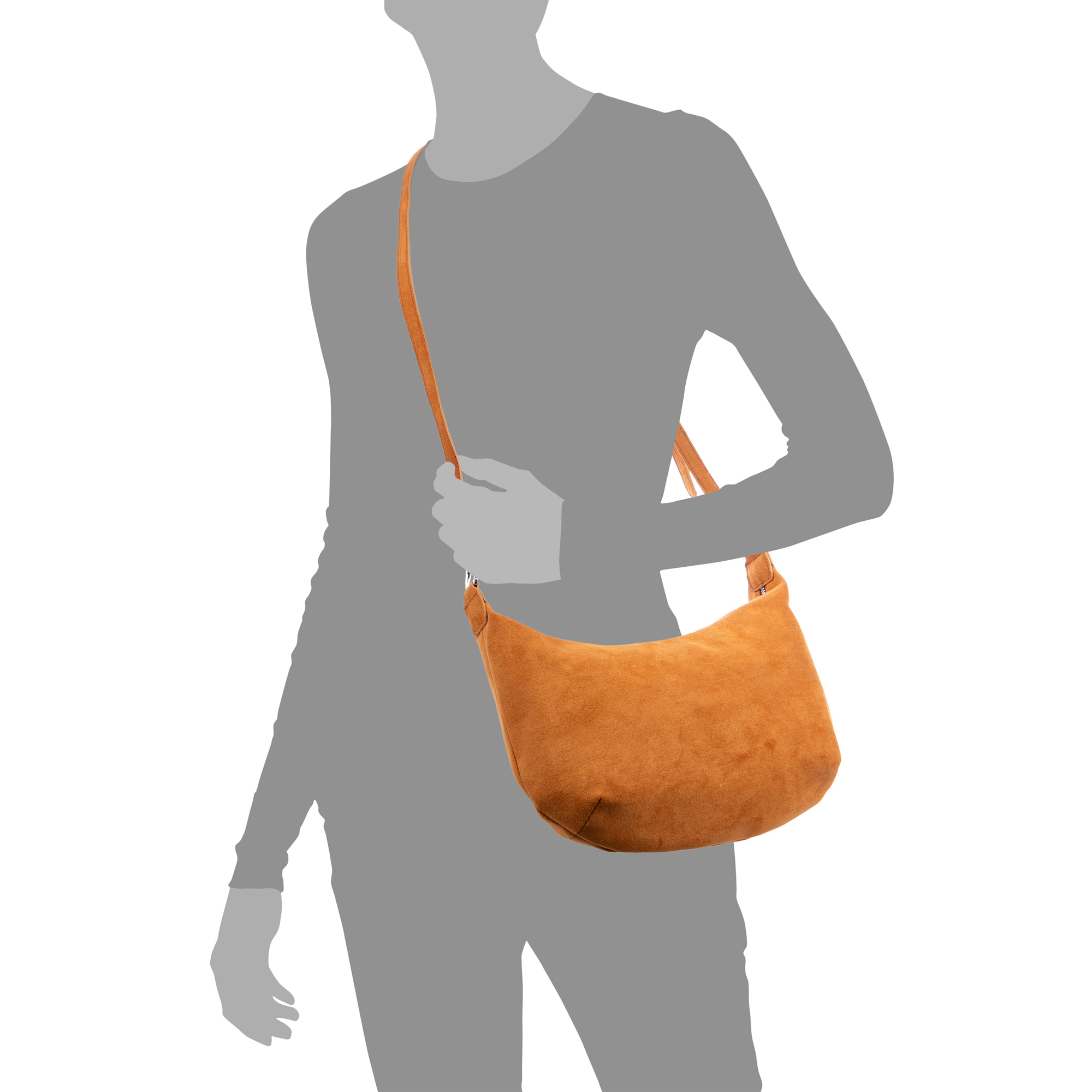 Atessa bolso bandolera de piel auténtica gamuza.