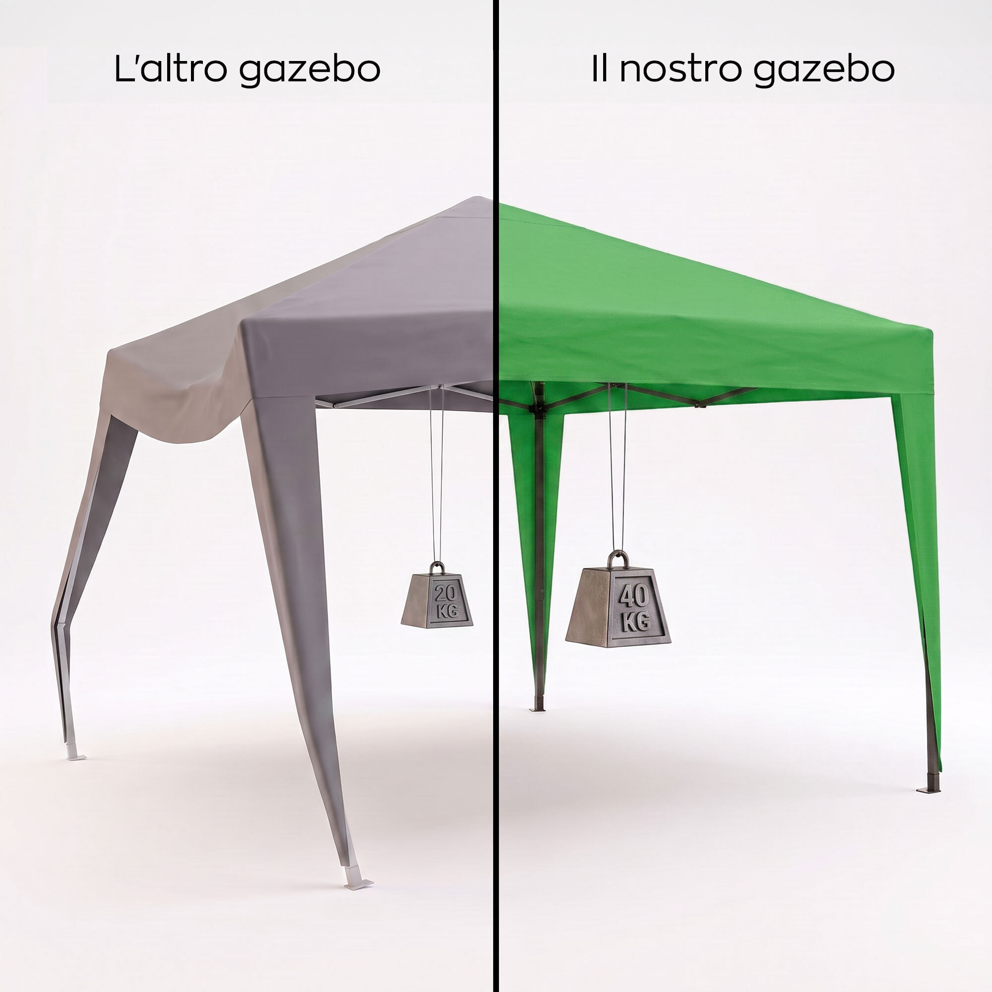Gazebo richiudibile 3x3 pieghevole a fisarmonica automatico mercato tenda con sacca colore verde