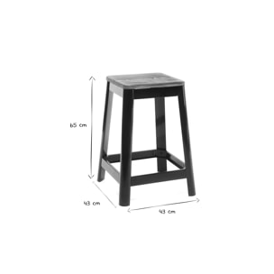 Tabouret de bar industriel noir 65 cm NICK