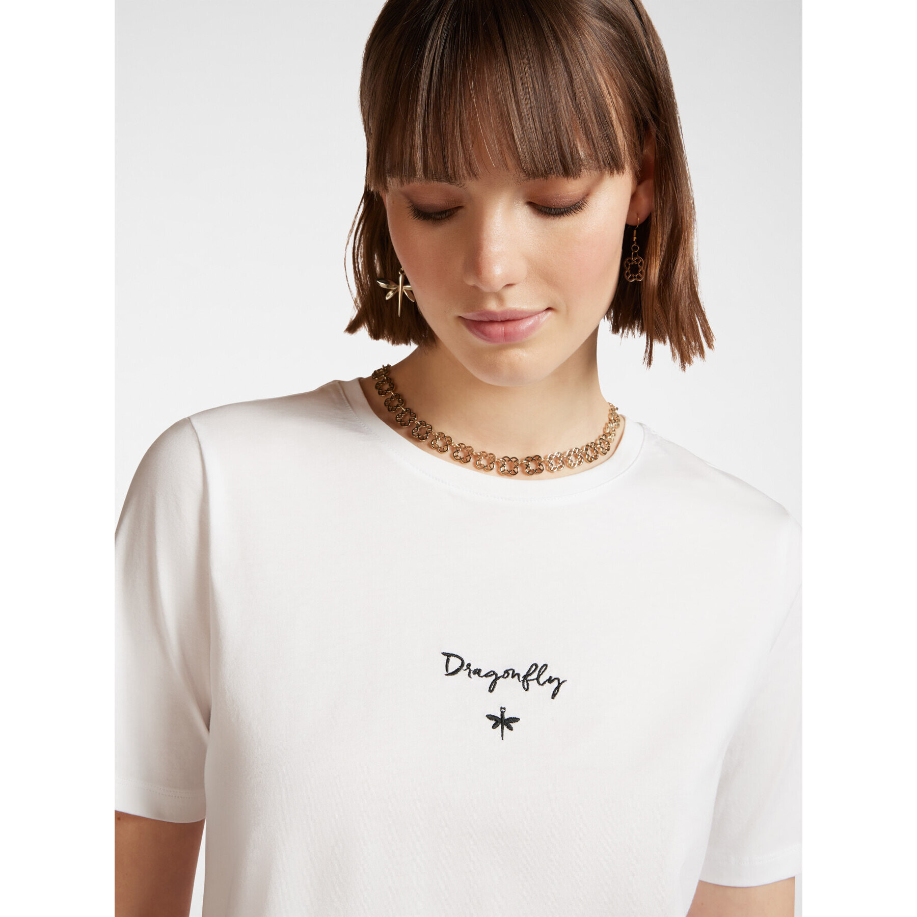 Elena Mirò - T-shirt con ricamo - Bianco