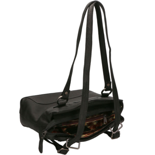 Borsa a spalla convertibile in zaino  da uomo In Vera pelle Made in Italy 19x27x11 cm