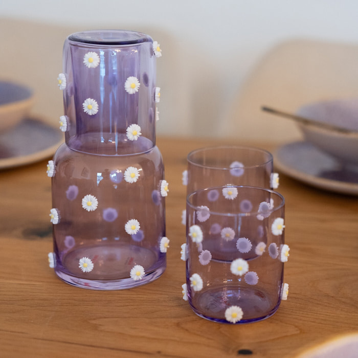 Carafe Party violette fleurs Kare Design