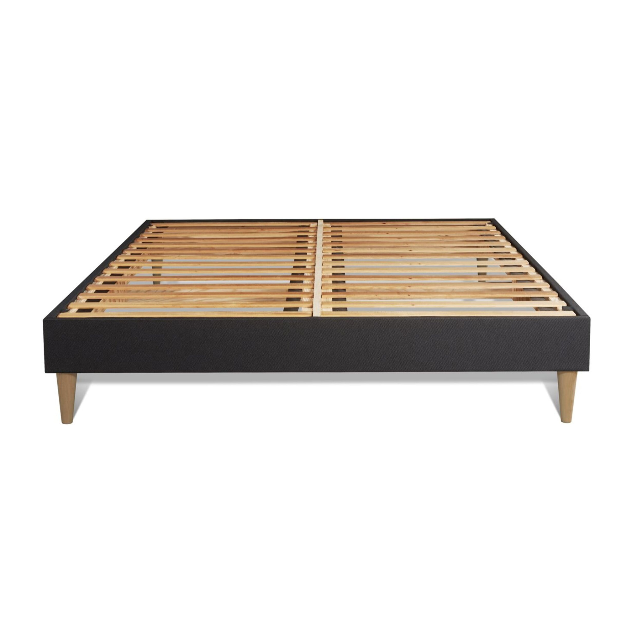 Pack cama completa - Colchón Espuma - Kit de base de cama - Negro -  con 2 almohadas y 1 edredón