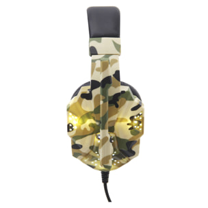 SY830MV cuffia con luci led. Cuffie da gioco con connessione micro, minijack per PC, laptop, PS4, Xbox One, cellulare, tablet. Controllo del volume
