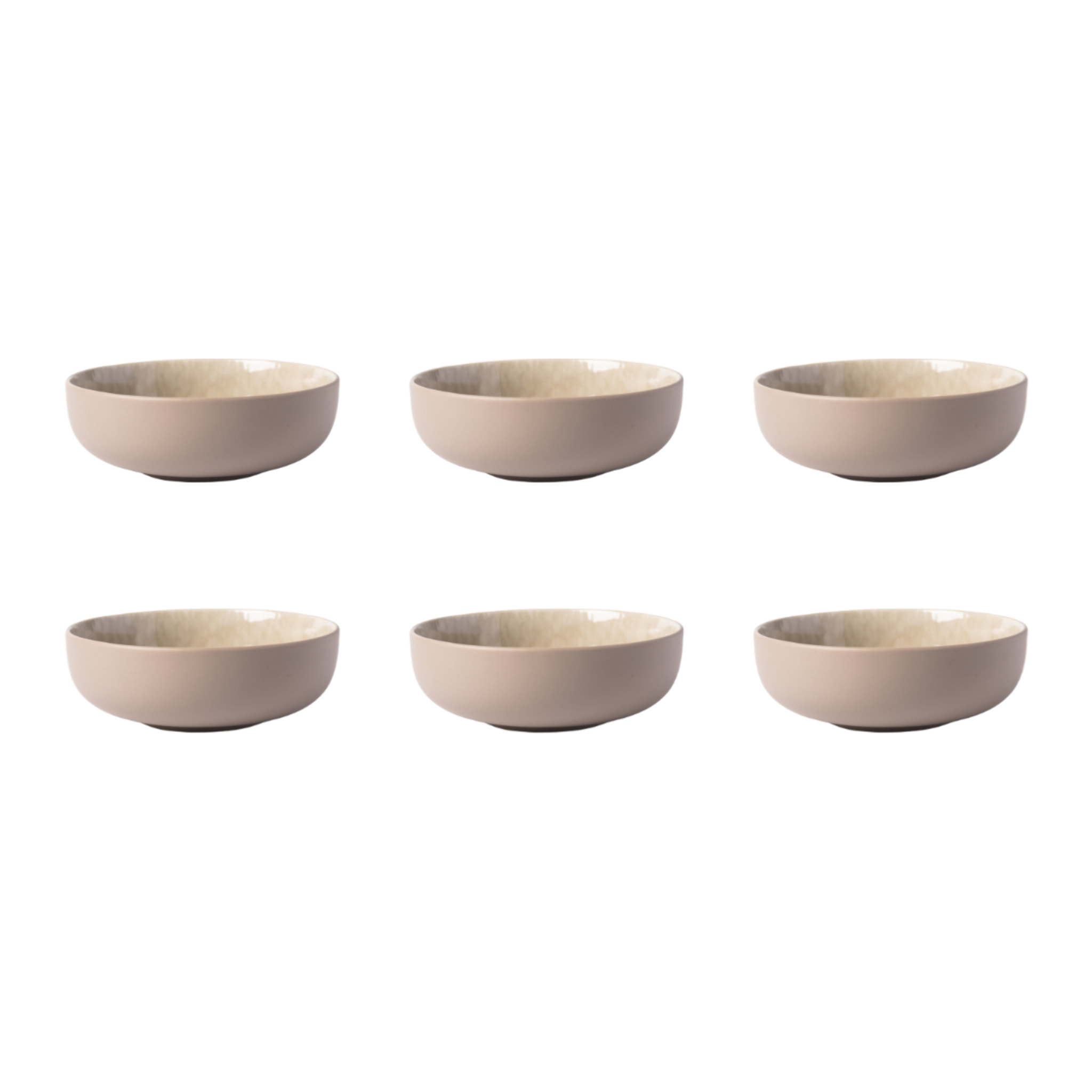 Lot de 6 bols taupe - "Iris"