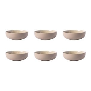 Lot de 6 bols taupe - "Iris"