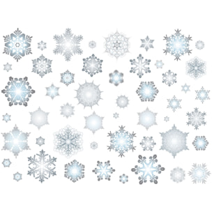 Sticker Noël flocons de neige - Autocollants stickers adhésifs noël - décoration fêtes