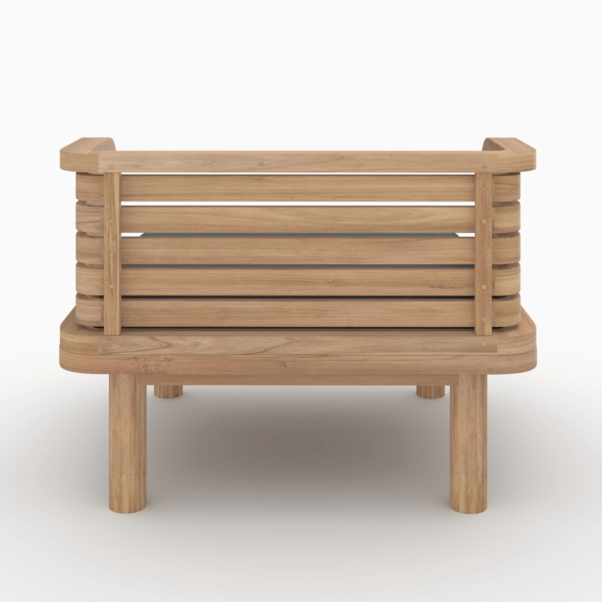 Fauteuil de jardin en teck massif et coussin gris - Kilda