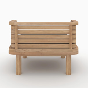 Fauteuil de jardin en teck massif et coussin gris - Kilda