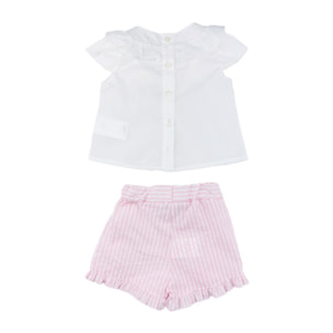 COMPLETO 2PZ RIGHE ROSA