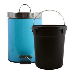 Poubelle à pédale Inox 5L Bleue MSV