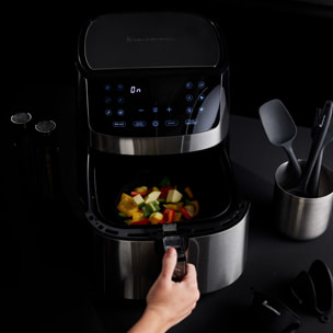 Freidora de aire de 6l y 1800w con pantalla led táctil y control de temperatura masterpro irocket 800