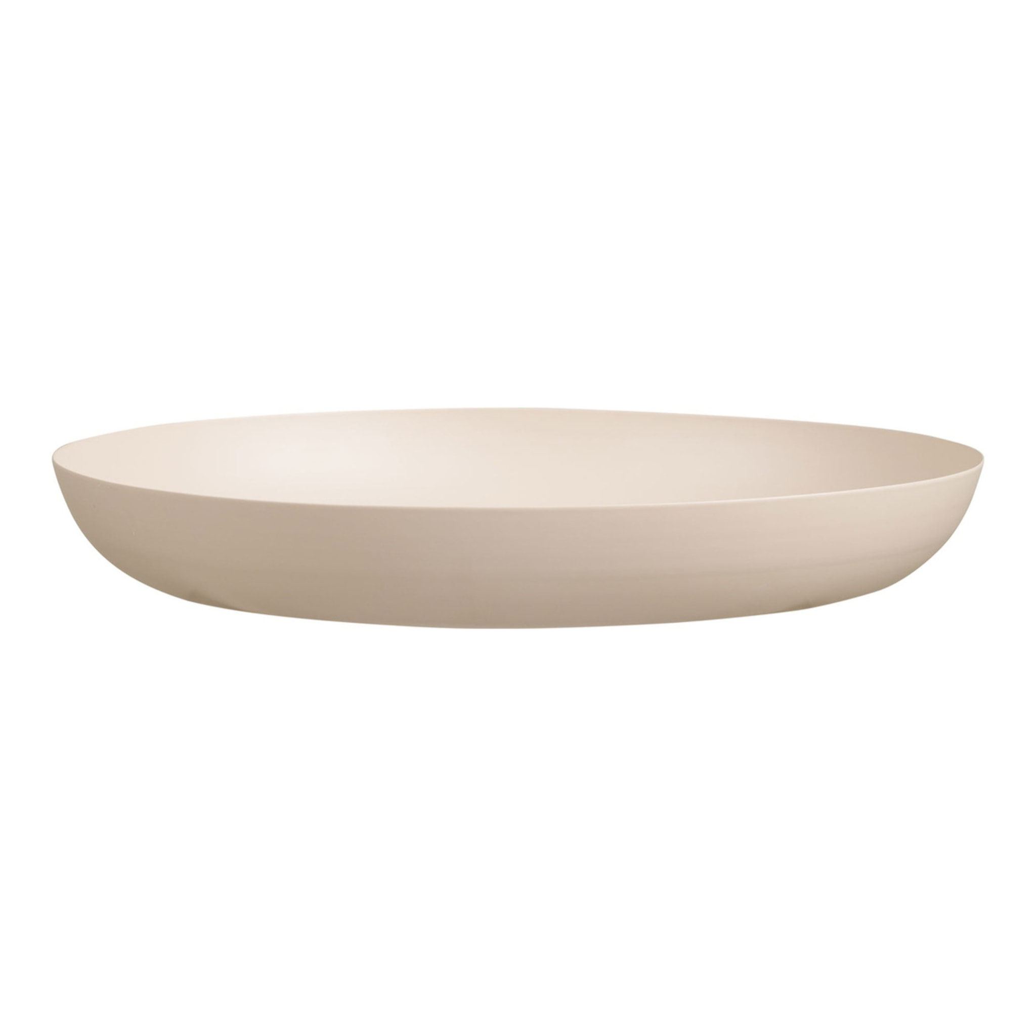 Vassoio tondo in metallo beige opaco ø30 cm — solo decorativo