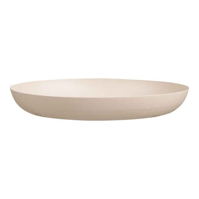 Vassoio tondo in metallo beige opaco ø30 cm — solo decorativo