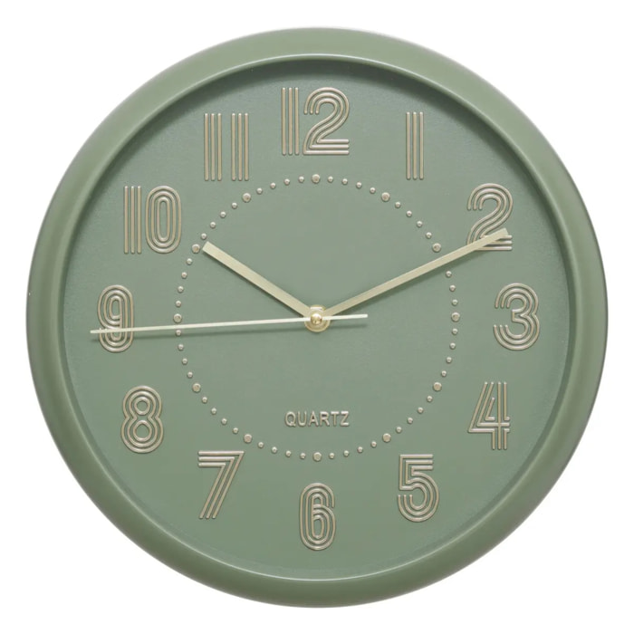 Horloge Alizee vert olive D30cm