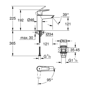 GROHE Start Mitigeur monocommande Lavabo Taille M QuickFix 23746002