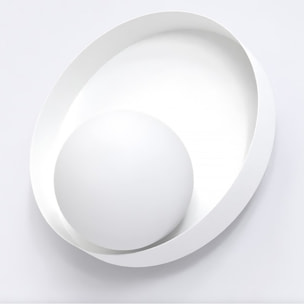 Lampada a parete Kido in acciaio bianco opaco