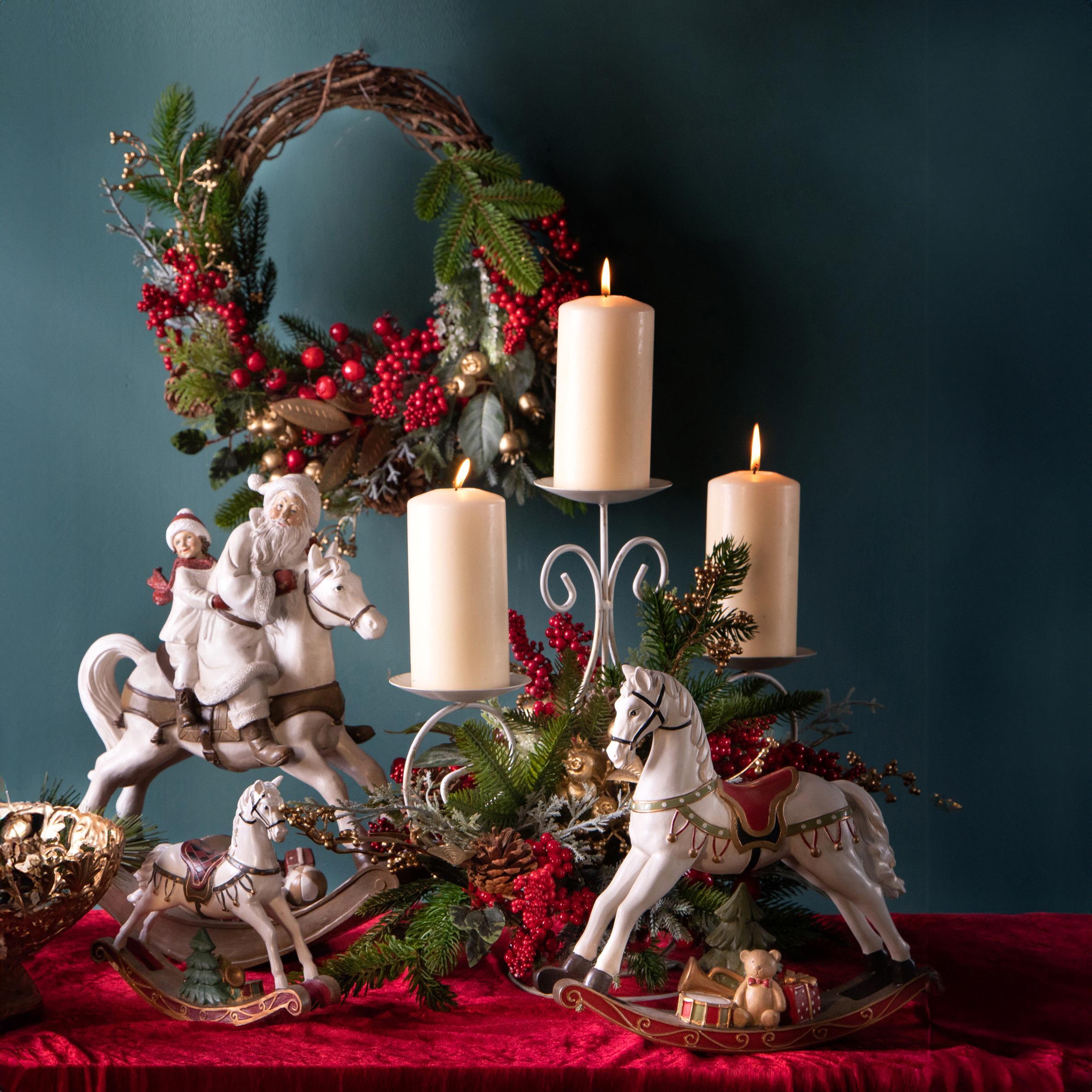 Porta candele gold berries - Pezzi 1 - ROSSO - Bianchi Dino SpA