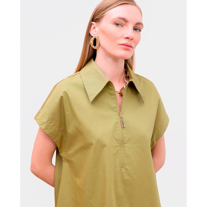 Abito camicia a maniche corte