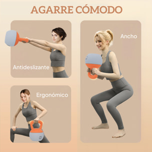 Pesa Rusa 12 kg, Soft Kettlebell Relleno de Arena Metálica y Mango Antideslizante, para Entrenamiento Culturismo en Casa, Gimnasio, Naranja y Gris