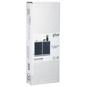 Rangement 5 tiroirs tissu gris anthracite