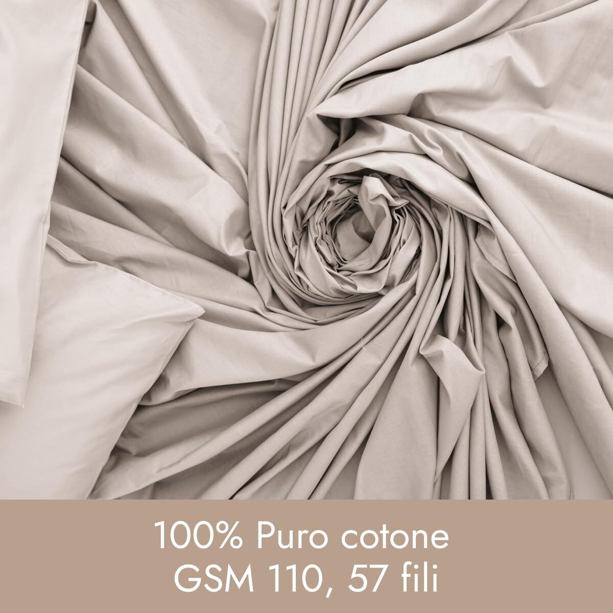 Completo lenzuola in cotone - Beige