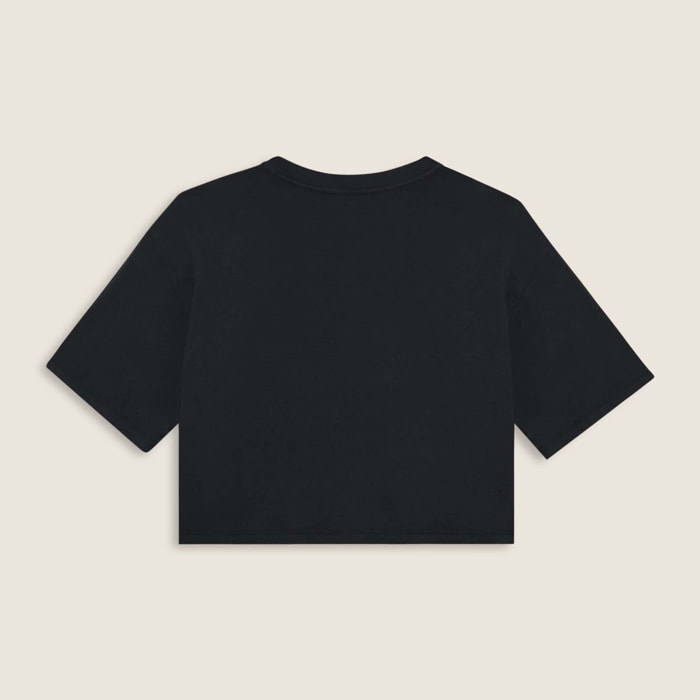 T-shirt cropped con stampa Flow centrale