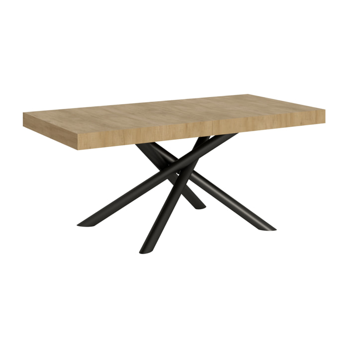 Table extensible 90x200/304 cm Famas Chêne Nature cadre Anthracite