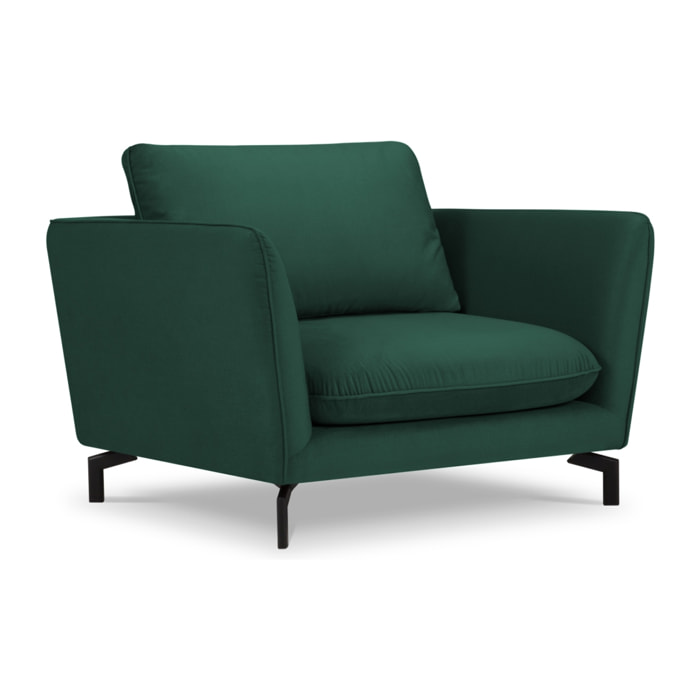 Fauteuil xl "Podium" en velours vert bouteille