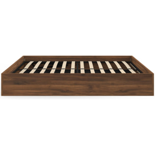 Lit coffre Malta 160x200cm effet bois noyer