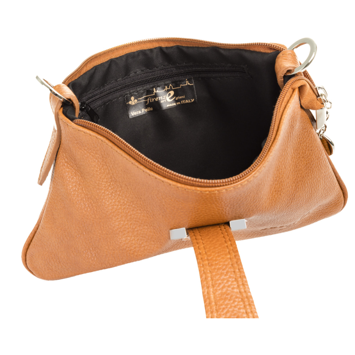 FIRENZE ARTEGIANI Borsa a Mano da Donna Allerona. Vera Pelle Dollaro Made in Italy 24x2x14 Cm. Colore: pelle