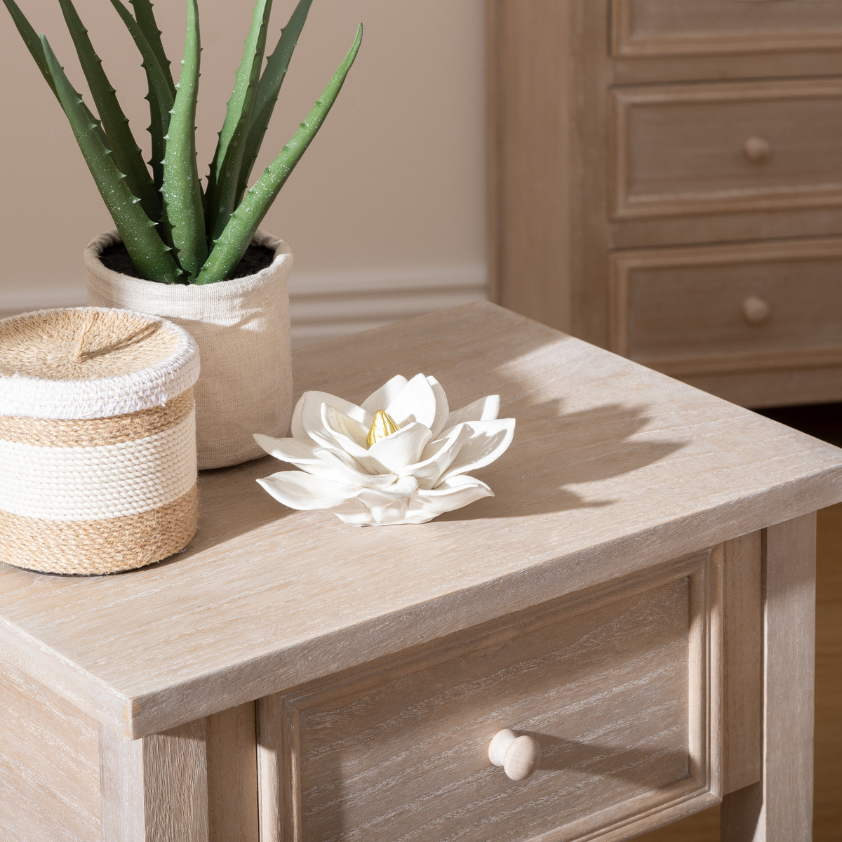 Déco à poser "Fleur" D14,5cm blanc