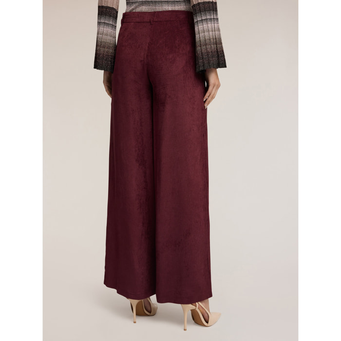 Motivi - Pantalones palazzo de pana - Burgundy