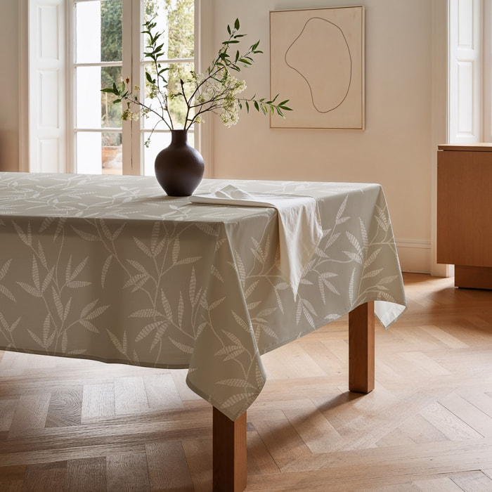 Nappe imprimée anti-tâches NORI BEIGE