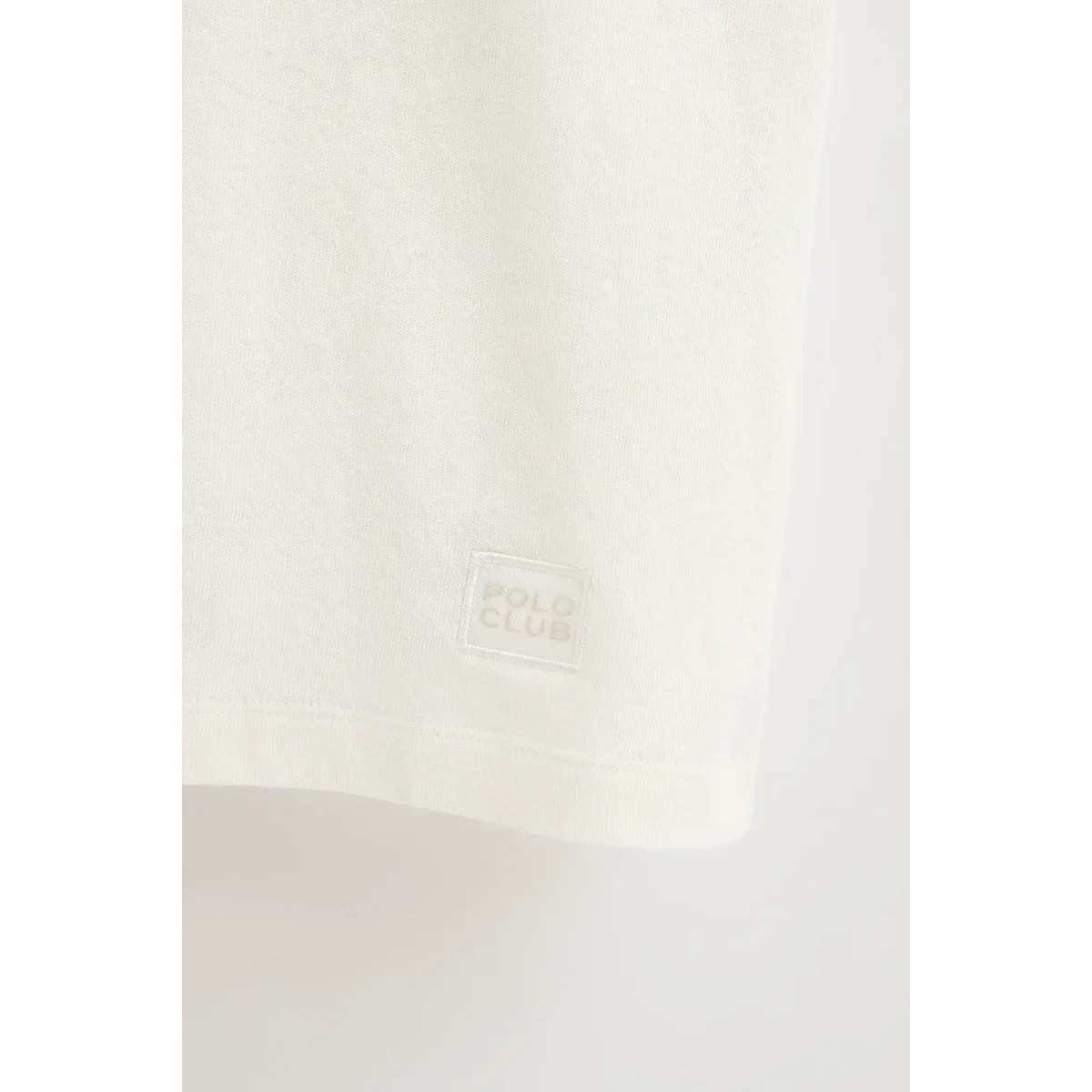 Maglietta cotolino ecrù a maniche corte con logo Polo Club