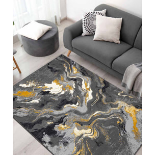 Tappeto Moderno Design Grigio Giallo