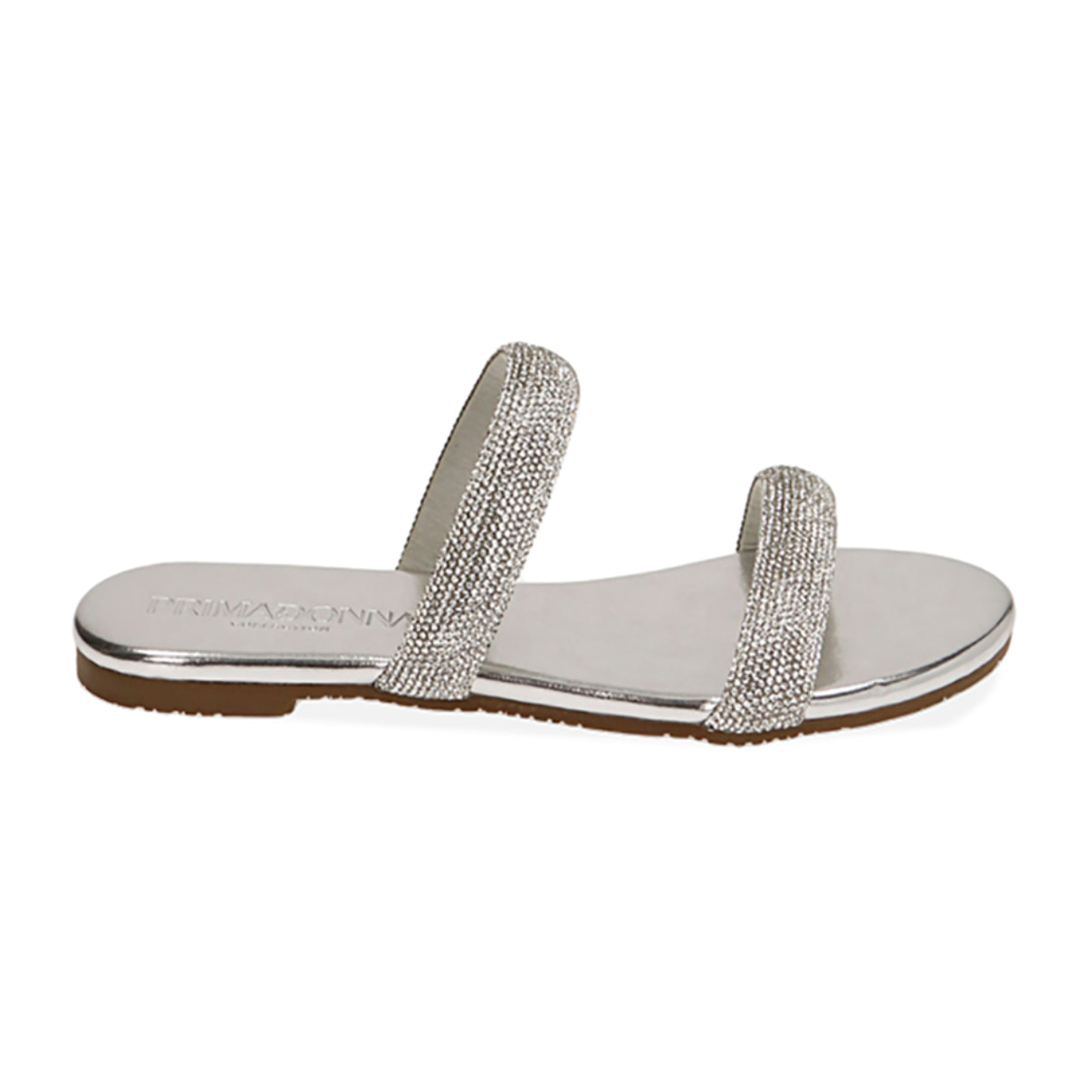 Sandalias planas plateadas