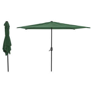 Ombrellone Rettangolare 3x2 M Da Giardino Parasole Per Balcone Con Air Vent Apertura A Manovella Anti UV Idrorepellente Mare Spiaggia Piscina Verde