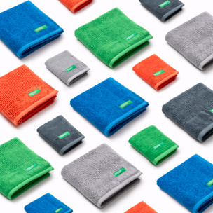 Set de 3 toallas de algodón 100% - tocador, manos, baño - 450gsm, suaves y absorbentes en color azul ''rainbow''