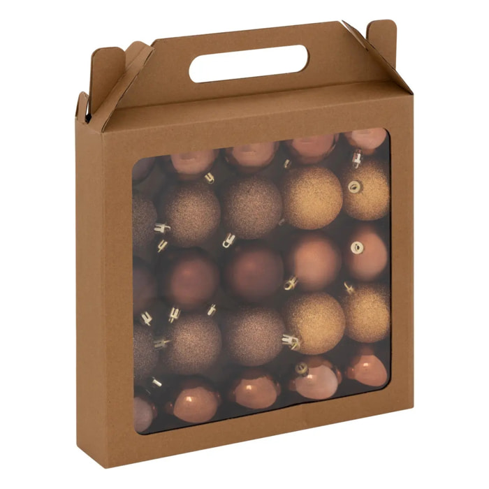 Lot de 25 boules D.6cm polystyrène recyclé bronze
