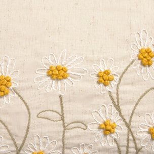 Funda de cojín algodón bordado floral Frida color marron beige Algodón