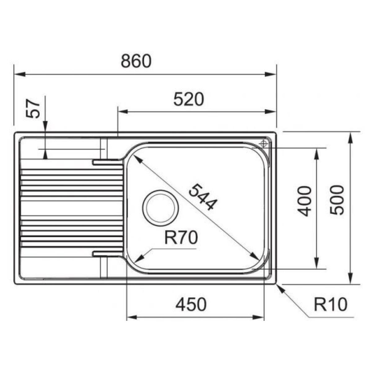 Smart - SRX 611-86 LB R Inox Evier