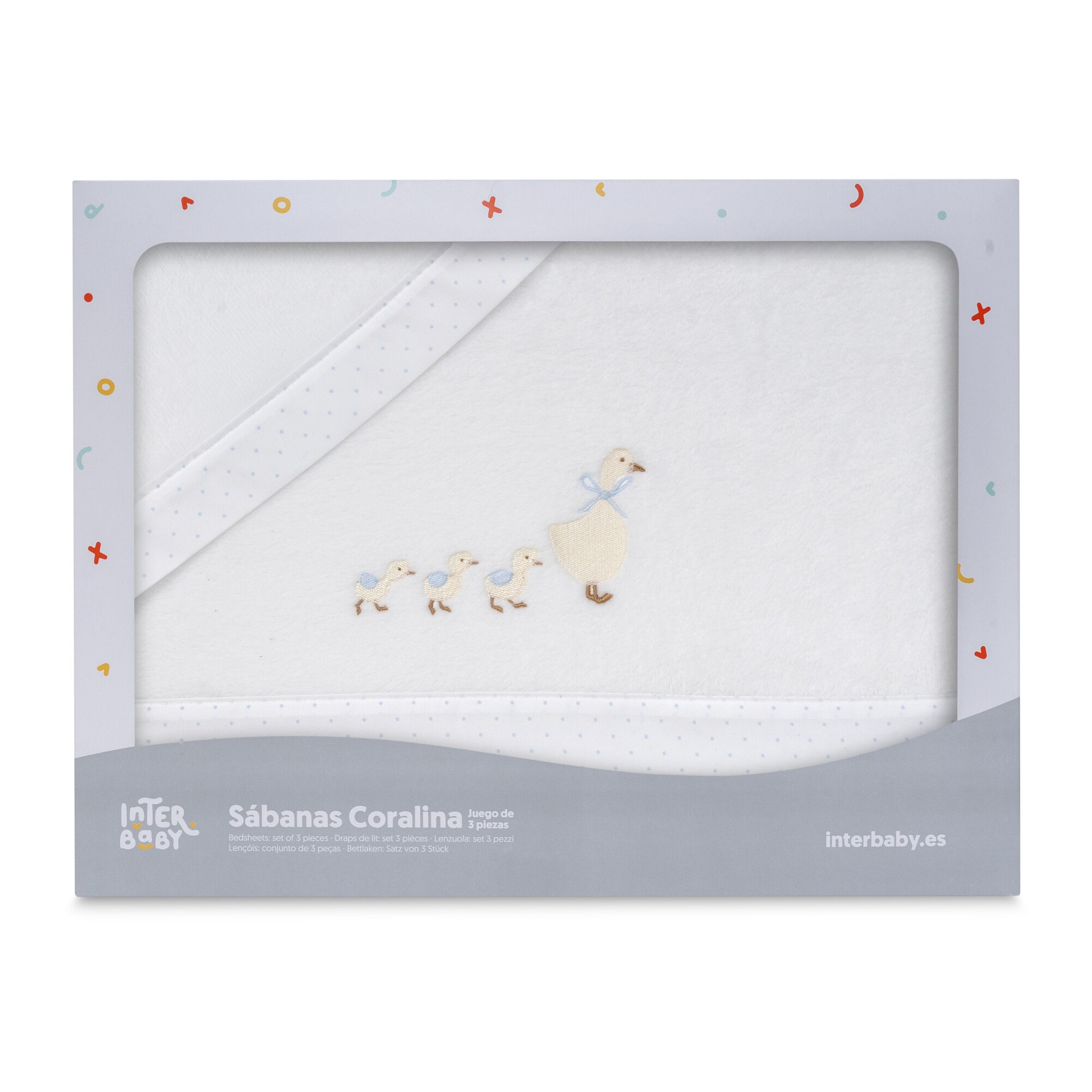 Triptico Minicuna Coralina Modelo Patitos Bco/Azul