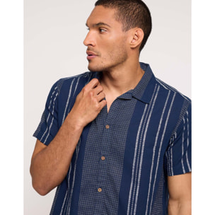 Camisa Manga Corta Azul Marino - Linito