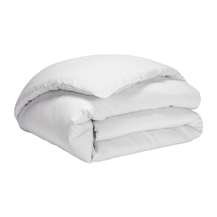 Housse de couette unie en lin lavé, Made in France, NOUVELLE VAGUE , Blanc