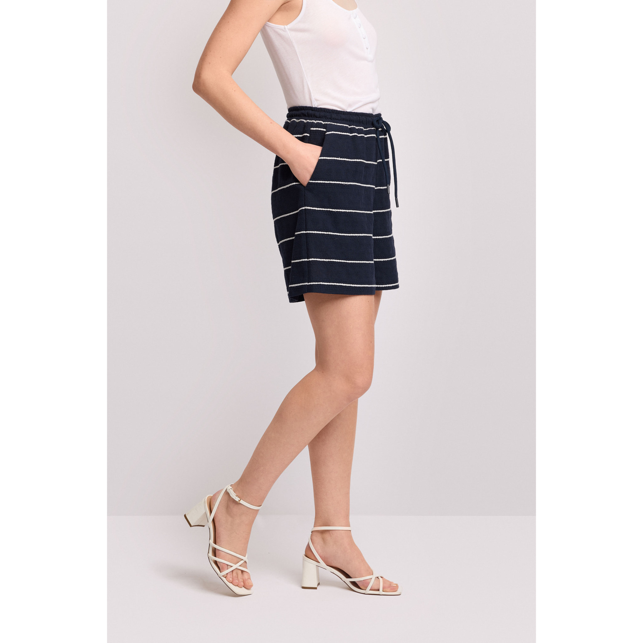 Kocca - Pantaloni shorts a righe Donna, Tinta unita