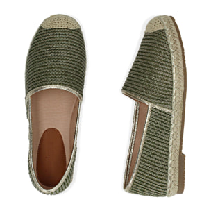 Espadrillas verdi in rafia