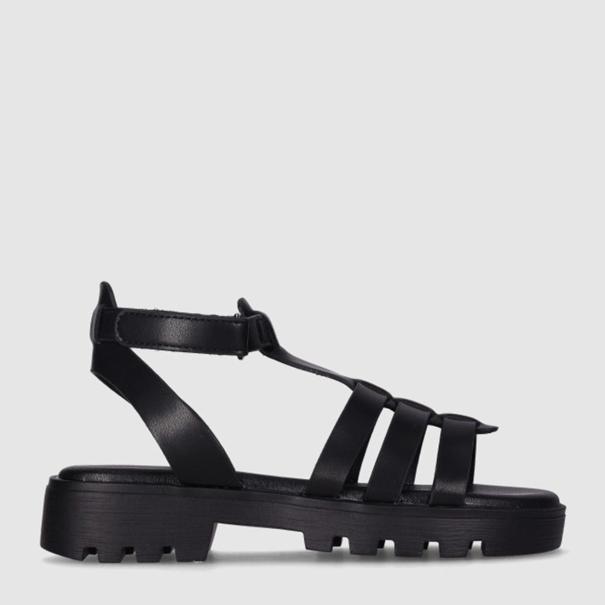 Sandalias de Piel Sintética - Negro - Tacón: Bajo