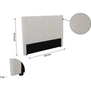 Tête de lit en tissu texturé "Val Thorens" - Beige - 140 cm